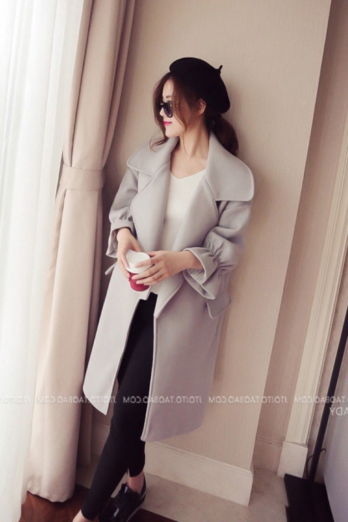 Áo khoác dạ nỉ form dài đang thịnh