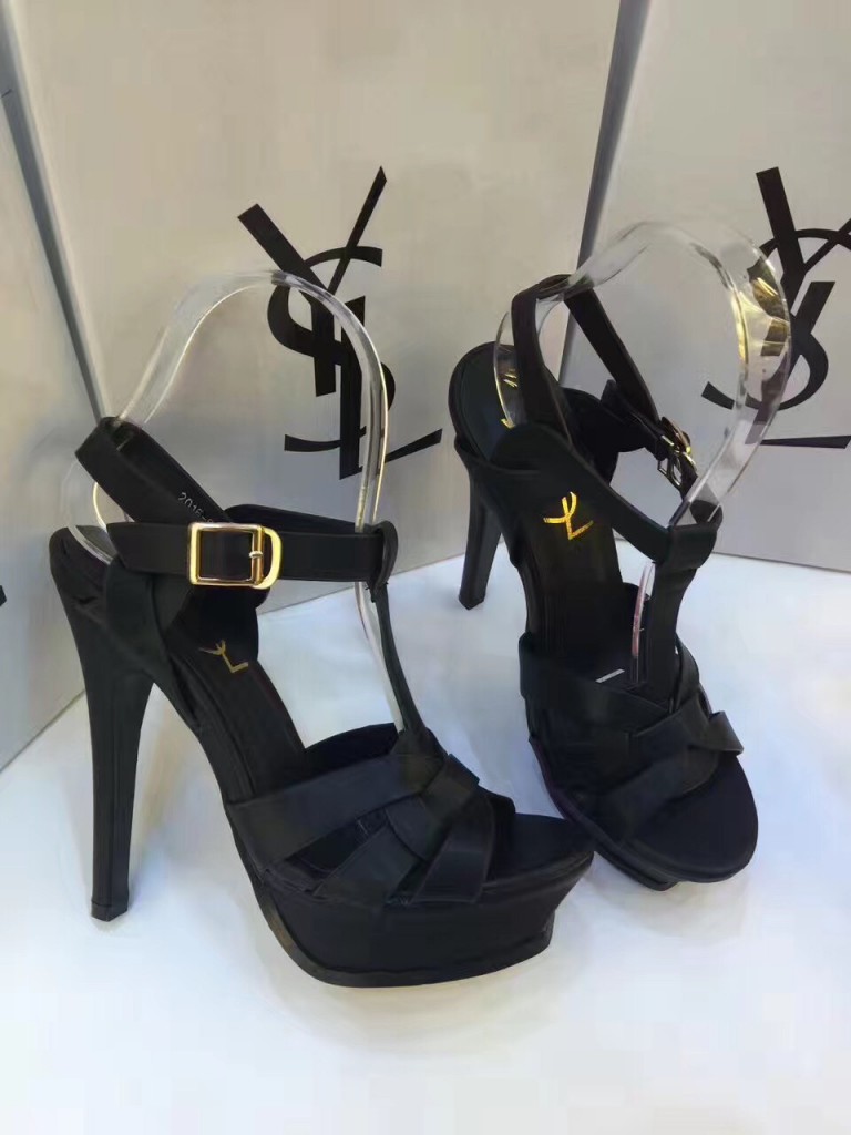 Guốc cao gót Ysl hình chéo dây phối phụ kiên