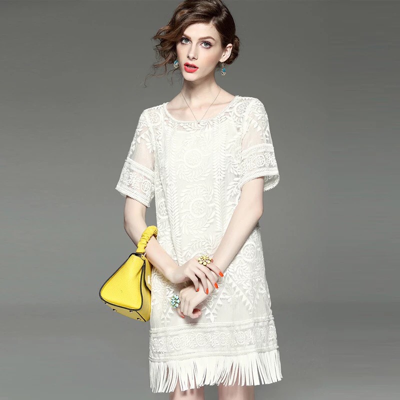 Đầm ren suông nữ