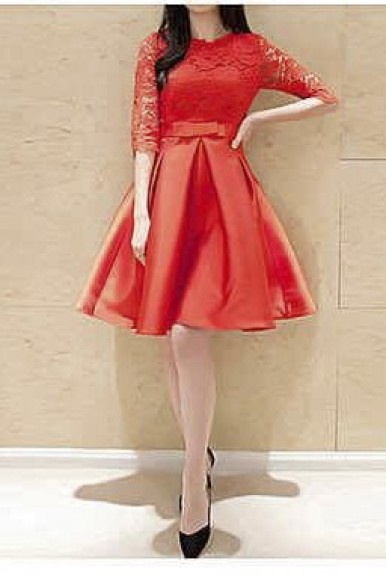 Đầm ren nữ áo ren tay lổ phối chân váy xòe dễ thương Đầm ren nữ áo ren tay lổ phối chân váy xòe dễ thương