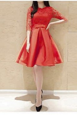 Đầm ren nữ áo ren tay lổ phối chân váy xòe dễ thương Đầm ren nữ áo ren tay lổ phối chân váy xòe dễ thương