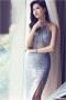 Đầm ôm body cổ yếm phối ren lưới xẻ tà Đầm ôm body cổ yếm phối ren lưới xẻ tà