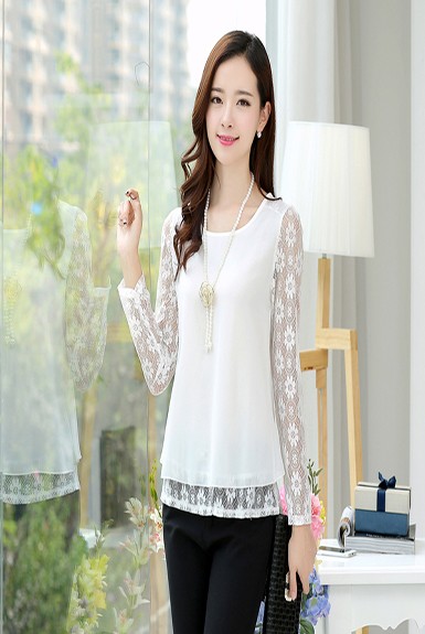 Áo ren phối voan thoải mái ngày hè công sở Áo ren phối voan thoải mái ngày hè công sở