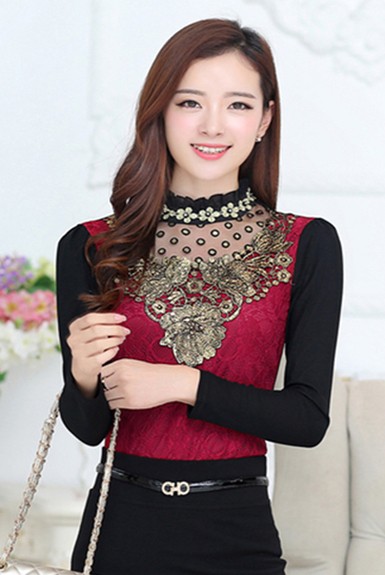 Áo ren tay dài đính đá sang trọng