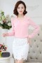 Áo voan công sở phối ren cổ sơ đứng ( 3 màu) Áo voan công sở phối ren cổ sơ đứng ( 3 màu)