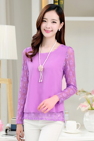 Áo ren phối voan thoải mái ngày hè công sở Áo ren phối voan thoải mái ngày hè công sở