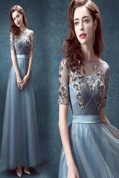 Đầm maxi xòe có tay đi tiệc Đầm maxi xòe có tay đi tiệc
