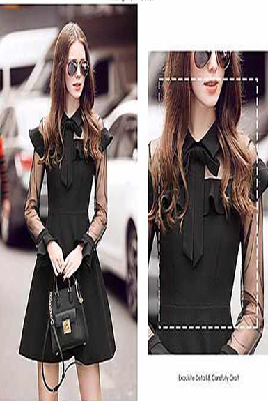 Đầm công sở phối lưới dễ thương Đầm công sở phối lưới dễ thương