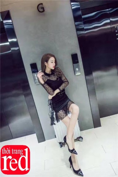 Đầm ôm body đuôi cá phối ren ngôi sao cổ sơ mi đang thịnh Đầm ôm body đuôi cá phối ren ngôi sao cổ sơ mi đang thịnh