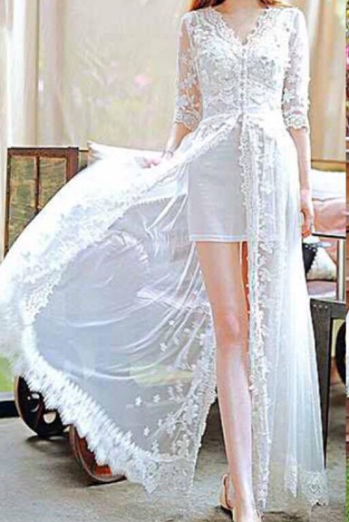 Đầm maxi ren xẻ tà Đầm maxi ren xẻ tà
