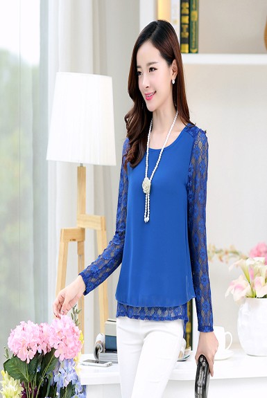 Áo ren phối voan thoải mái ngày hè công sở Áo ren phối voan thoải mái ngày hè công sở