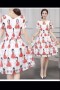 Đầm ren nữ chân váy xếp ly áo cổ tròn in hình cô gái dể thương Đầm ren nữ chân váy xếp ly áo cổ tròn in hình cô gái dể thương