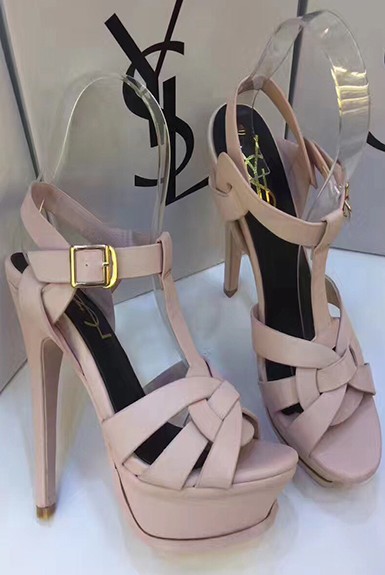 Guốc cao gót Ysl hình chéo dây phối phụ kiện